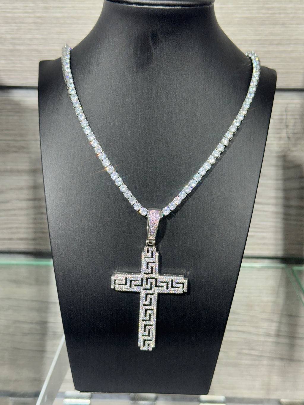 Silver Cross Pendant Greek