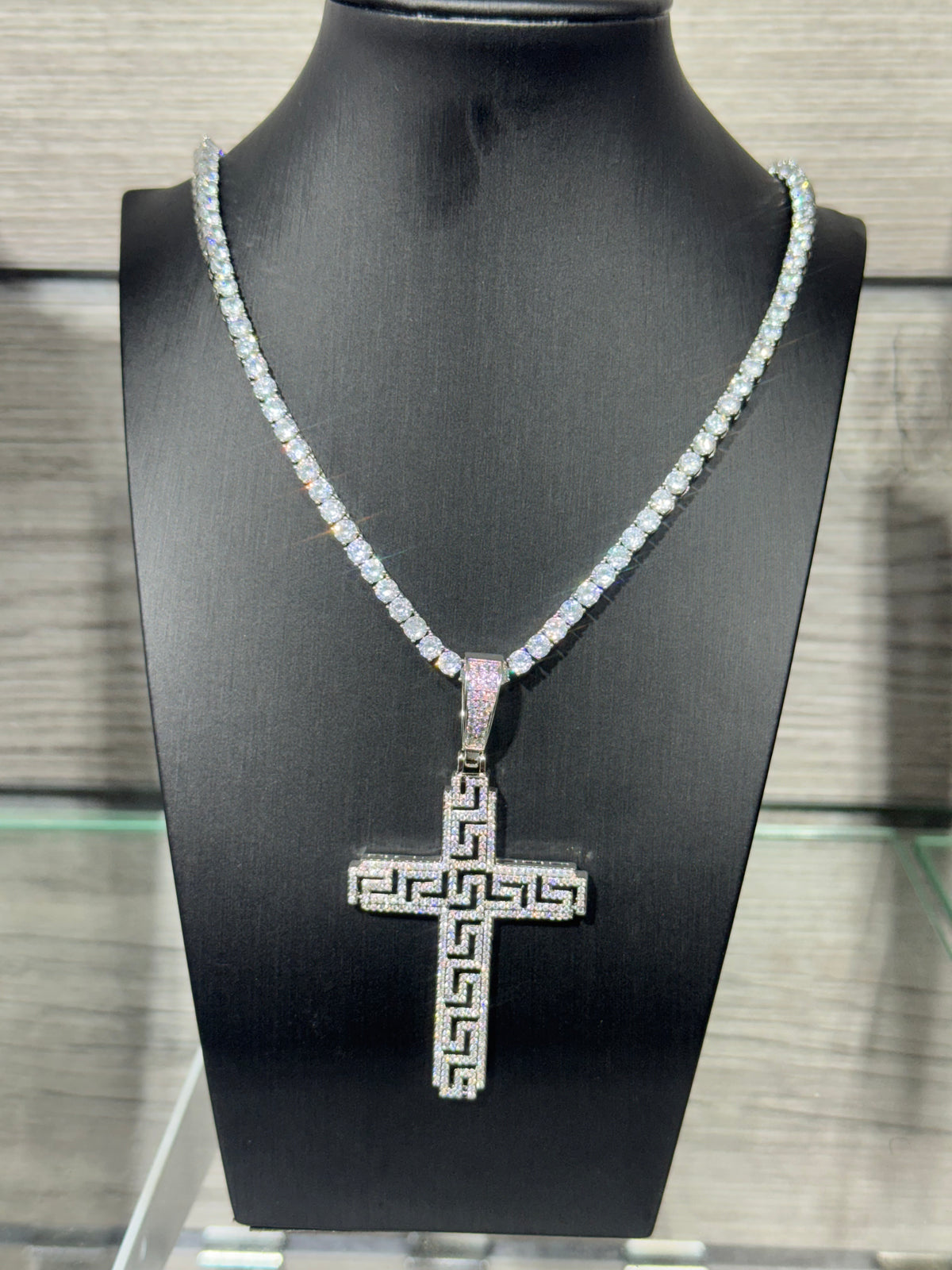 Silver Cross Pendant Greek