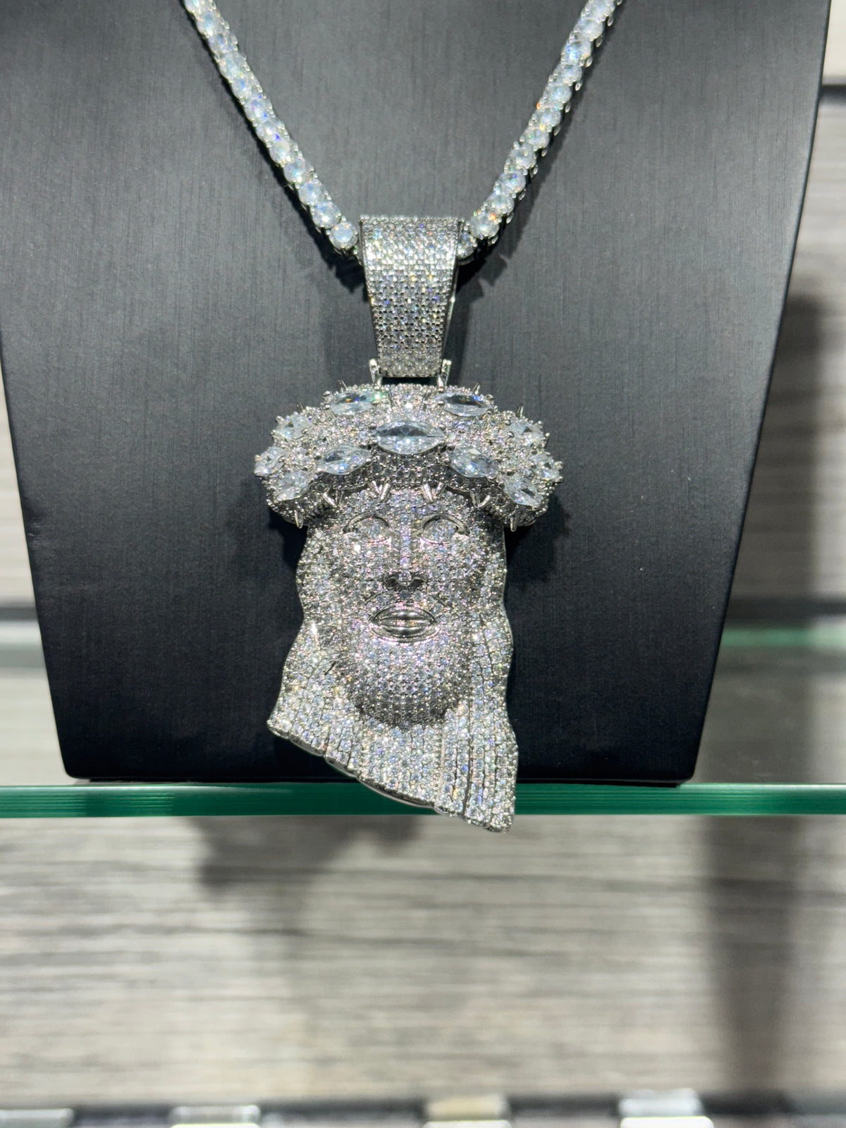 Silver Jesus Head Pendant