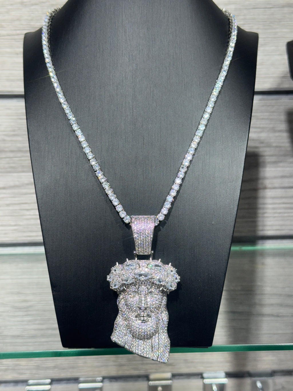 Silver Jesus Head Pendant