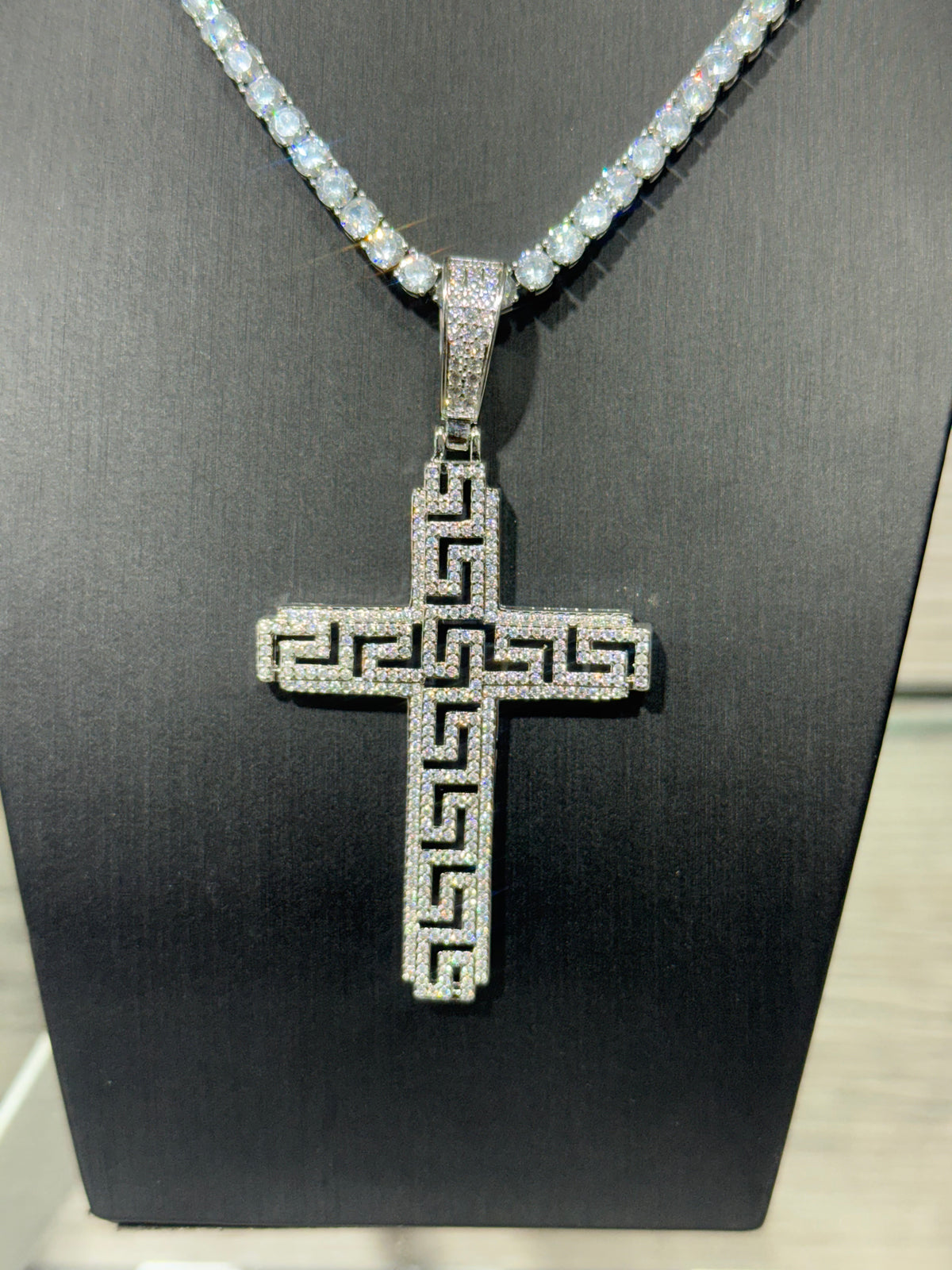 Silver Cross Pendant Greek