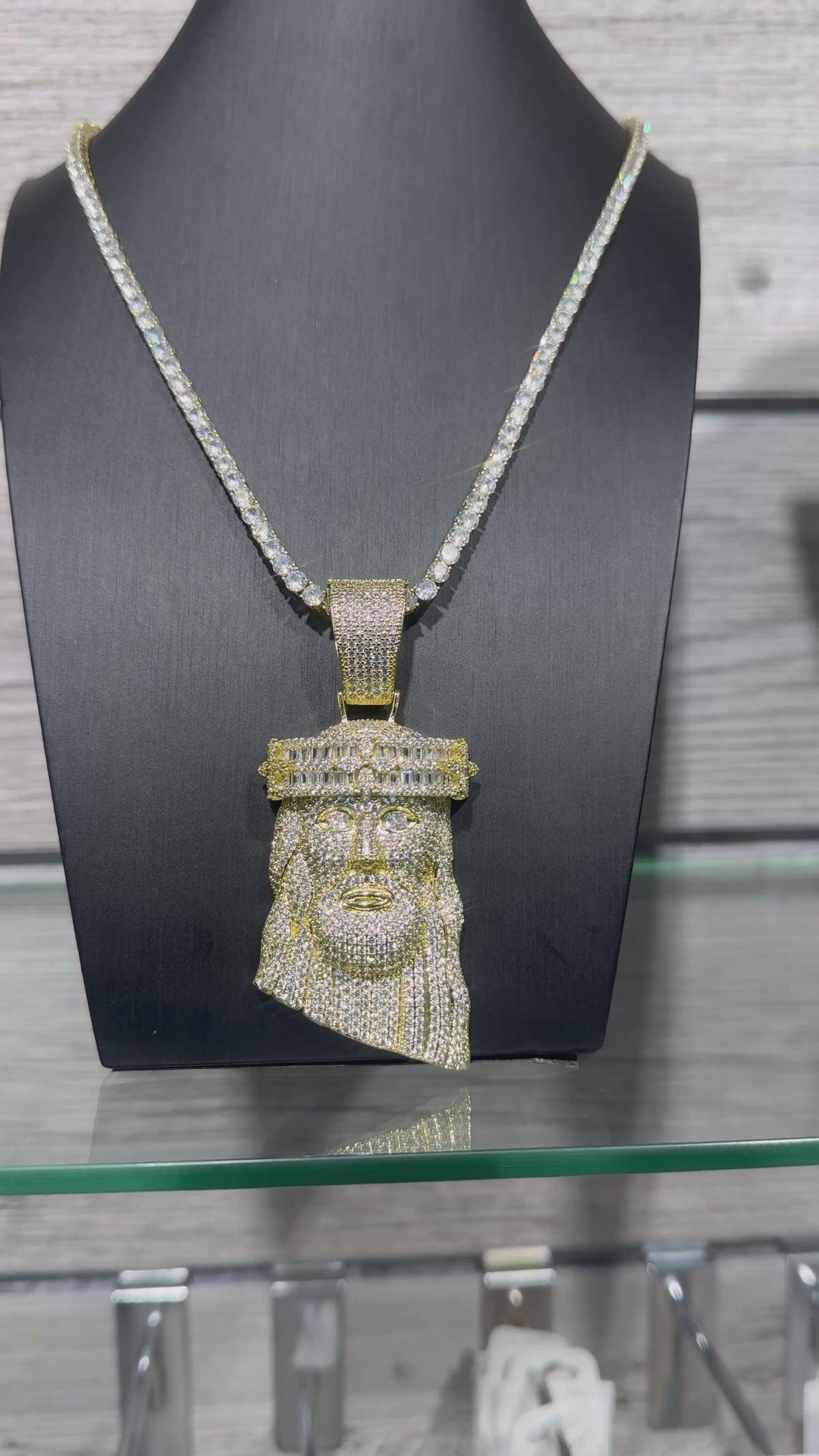Gold Jesus Head Pendant